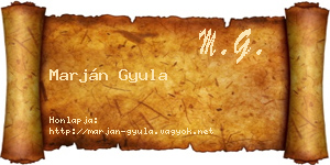 Marján Gyula névjegykártya